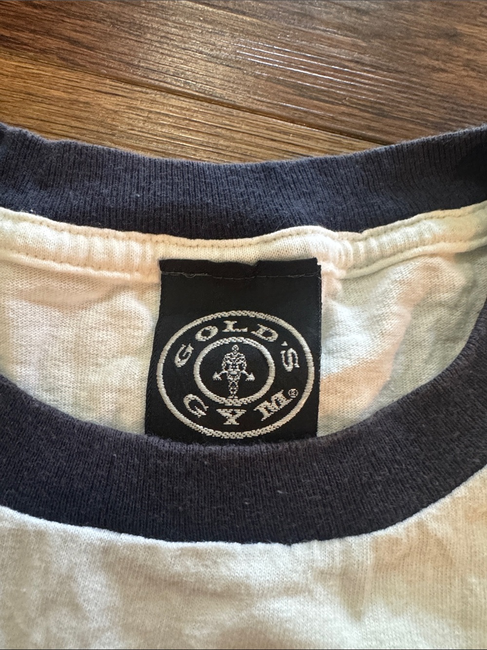 Vintage 90s Gold's Gym Spinach Can White Ringer Tee Gagwear Tag - XL - Picture 3 of 6